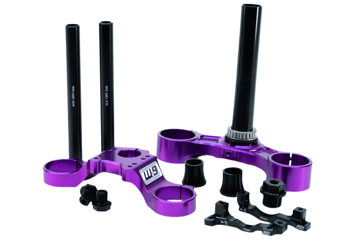 Warp 9 Fastace Billet Triple Clamps W/Drop Crown