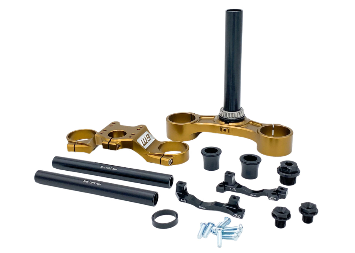 Warp 9 Fastace Billet Triple Clamps W/Drop Crown