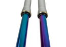 Oil slick fork finish detail