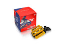 Pivotrax Brick Series foot pegs, Ultra Bee, black and gold, nail style