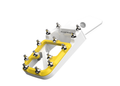 Pivotrax Cyber foot pegs in white and yellow