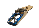 Pivotrax Cyber foot pegs in gold and blue