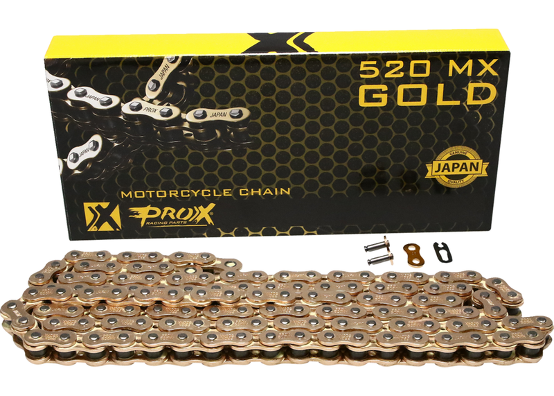 Pointless Journey ゴールド チェーンリング　21号 ProX 520 MX Gold Drive Chain 120 Link - Non-Seal Race Chain